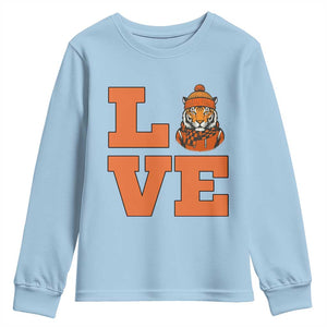 Midwest Tiger Football Pride Youth Sweatshirt Funny Sport Lover Gift TS12 Light Blue Print Your Wear
