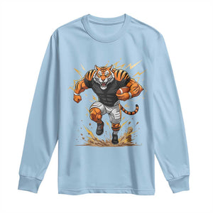 Tiger Football Lover Long Sleeve Shirt Midwest Game Day Lifestyle TS12 Light Blue Print Your Wear