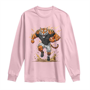 Tiger Football Lover Long Sleeve Shirt Midwest Game Day Lifestyle TS12 Light Pink Print Your Wear