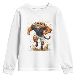 Tiger Football Lover Youth Sweatshirt Midwest Game Day Lifestyle TS12 White Print Your Wear