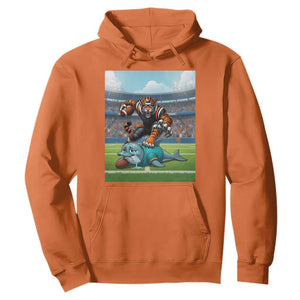 Funny Tiger Dominates Dolphin Hoodie FB Rivalry Gift TS12 Orange Print Your Wear