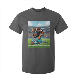 Funny Tiger Dominates Dolphin T Shirt For Kid FB Rivalry Gift TS12 Dark Heather Print Your Wear