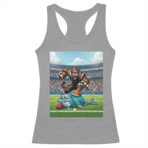 Funny Tiger Dominates Dolphin Racerback Tank Top FB Rivalry Gift TS12 Sport Gray Print Your Wear