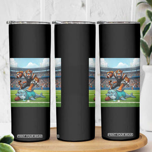 Funny Tiger Dominates Dolphin Skinny Tumbler FB Rivalry Gift TS12 Print Your Wear