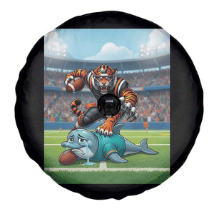 Funny Tiger Dominates Dolphin Spare Tire Cover FB Rivalry Gift TS12 Print Your Wear