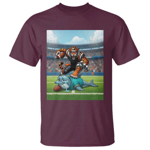 Funny Tiger Dominates Dolphin T Shirt FB Rivalry Gift TS12 Maroon Print Your Wear