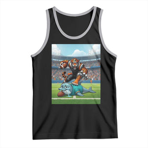 Funny Tiger Dominates Dolphin Tank Top FB Rivalry Gift TS12 Black Athletic Heather Print Your Wear