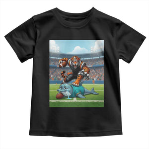 Funny Tiger Dominates Dolphin Toddler T Shirt FB Rivalry Gift TS12 Black Print Your Wear