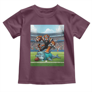 Funny Tiger Dominates Dolphin Toddler T Shirt FB Rivalry Gift TS12 Maroon Print Your Wear