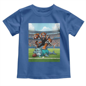 Funny Tiger Dominates Dolphin Toddler T Shirt FB Rivalry Gift TS12 Royal Blue Print Your Wear