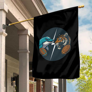 Funny Tiger Vs Dolphin Rivalry Garden Flag Gift For FB Hardcore Fan TS12 Print Your Wear