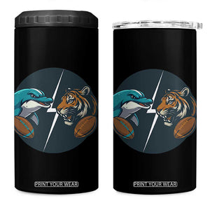 Funny Tiger Vs Dolphin Rivalry 4 in 1 Can Cooler Tumbler Gift For FB Hardcore Fan TS12 One Size: 16 oz Black Print Your Wear
