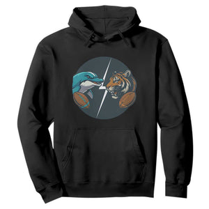Funny Tiger Vs Dolphin Rivalry Hoodie Gift For FB Hardcore Fan TS12 Black Print Your Wear
