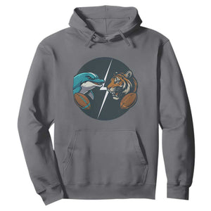 Funny Tiger Vs Dolphin Rivalry Hoodie Gift For FB Hardcore Fan TS12 Charcoal Print Your Wear
