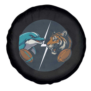 Funny Tiger Vs Dolphin Rivalry Spare Tire Cover Gift For FB Hardcore Fan TS12 Print Your Wear