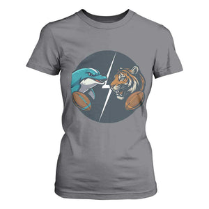 Funny Tiger Vs Dolphin Rivalry T Shirt For Women Gift For FB Hardcore Fan TS12 Charcoal Print Your Wear