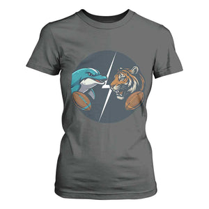 Funny Tiger Vs Dolphin Rivalry T Shirt For Women Gift For FB Hardcore Fan TS12 Dark Heather Print Your Wear