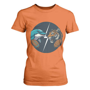 Funny Tiger Vs Dolphin Rivalry T Shirt For Women Gift For FB Hardcore Fan TS12 Orange Print Your Wear