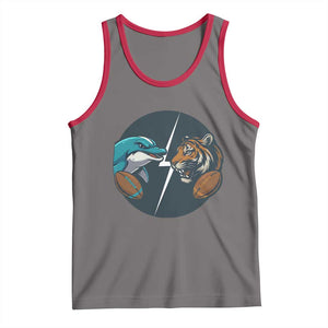 Funny Tiger Vs Dolphin Rivalry Tank Top Gift For FB Hardcore Fan TS12 Deep Heather Red Print Your Wear