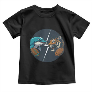 Funny Tiger Vs Dolphin Rivalry Toddler T Shirt Gift For FB Hardcore Fan TS12 Black Print Your Wear