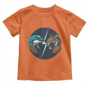 Funny Tiger Vs Dolphin Rivalry Toddler T Shirt Gift For FB Hardcore Fan TS12 Orange Print Your Wear