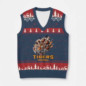 Funny BFT V-Neck Knit Sweater Vest Football Player Gift TS12 Navy Red Print Your Wear