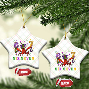 Funny 67 Crawfish Mardi Gras Ceramic Ornament Six Seven Meme TS12 Print Your Wear