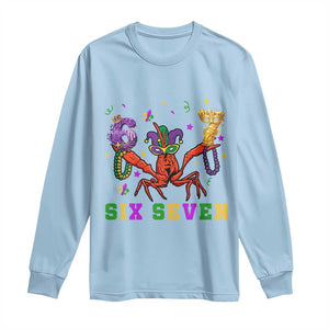 Funny 67 Crawfish Mardi Gras Long Sleeve Shirt Six Seven Meme TS12 Light Blue Print Your Wear