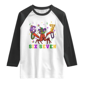 Funny 67 Crawfish Mardi Gras Raglan Shirt Six Seven Meme TS12 White Black Print Your Wear