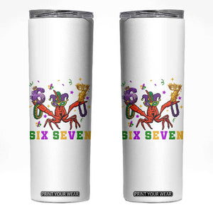 Funny 67 Crawfish Mardi Gras Skinny Tumbler Six Seven Meme TS12 White Print Your Wear