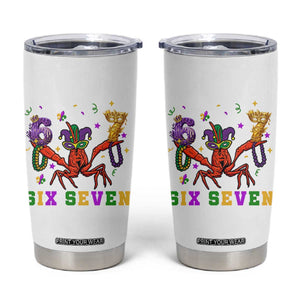 Funny 67 Crawfish Mardi Gras Tumbler Cup Six Seven Meme TS12 White Print Your Wear