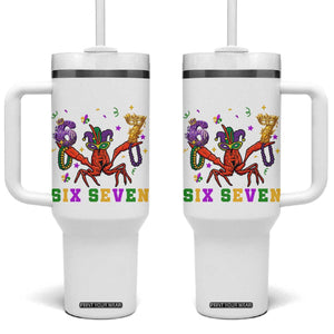 Funny 67 Crawfish Mardi Gras Tumbler With Handle Six Seven Meme TS12 One Size: 40 oz White Print Your Wear