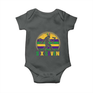 Funny Mardi Gras Bigfoot Baby Onesie Six Seven Meme TS12 Dark Heather Print Your Wear