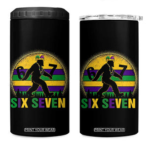 Funny Mardi Gras Bigfoot 4 in 1 Can Cooler Tumbler Six Seven Meme TS12 One Size: 16 oz Black Print Your Wear