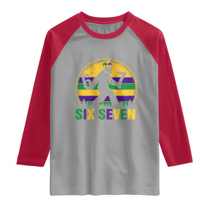 Funny Mardi Gras Bigfoot Raglan Shirt Six Seven Meme TS12 Sport Gray Red Print Your Wear