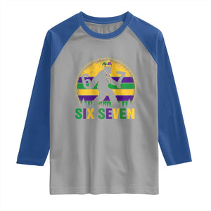 Funny Mardi Gras Bigfoot Raglan Shirt Six Seven Meme TS12 Sport Gray Royal Print Your Wear