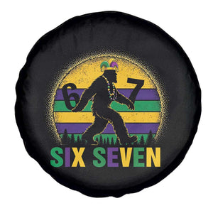 Funny Mardi Gras Bigfoot Spare Tire Cover Six Seven Meme TS12 Print Your Wear