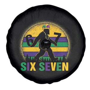 Funny Mardi Gras Bigfoot Spare Tire Cover Six Seven Meme TS12 Print Your Wear