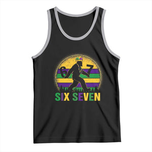Funny Mardi Gras Bigfoot Tank Top Six Seven Meme TS12 Black Athletic Heather Print Your Wear