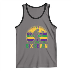 Funny Mardi Gras Bigfoot Tank Top Six Seven Meme TS12 Deep Heather Black Print Your Wear