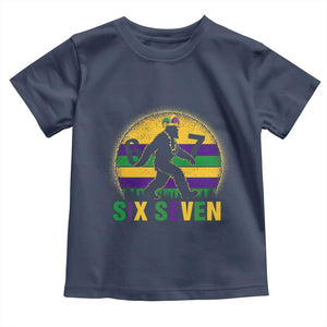 Funny Mardi Gras Bigfoot Toddler T Shirt Six Seven Meme TS12 Navy Print Your Wear