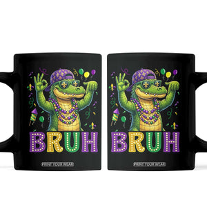 Mardi Gras Mardigator Alligator Six Seven Bruh Meme Coffee Mug TS12 Black Print Your Wear