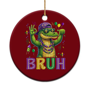 Mardi Gras Mardigator Alligator Six Seven Bruh Meme Ceramic Ornament TS12 1pc Red Print Your Wear