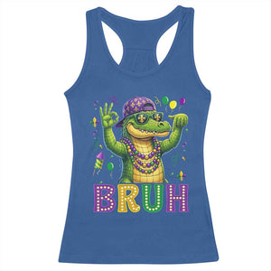 Mardi Gras Mardigator Alligator Six Seven Bruh Meme Racerback Tank Top TS12 Royal Blue Print Your Wear