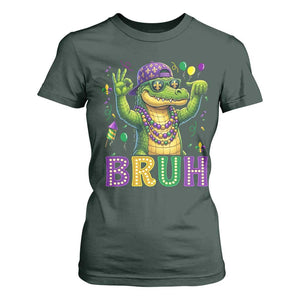 Mardi Gras Mardigator Alligator Six Seven Bruh Meme T Shirt For Women TS12 Dark Forest Green Print Your Wear
