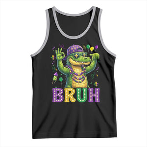 Mardi Gras Mardigator Alligator Six Seven Bruh Meme Tank Top TS12 Black Athletic Heather Print Your Wear