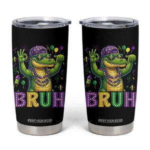 Mardi Gras Mardigator Alligator Six Seven Bruh Meme Tumbler Cup TS12 Black Print Your Wear