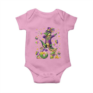 Funny Mardigator Alligator Six Seven Meme Baby Onesie Mardi Gras Gifts TS12 Light Pink Print Your Wear