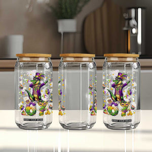 Funny Mardigator Alligator Six Seven Meme Glass Can Mardi Gras Gifts TS12 Print Your Wear