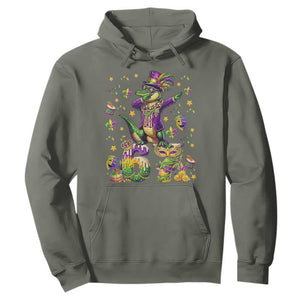 Funny Mardigator Alligator Six Seven Meme Hoodie Mardi Gras Gifts TS12 Military Green Print Your Wear